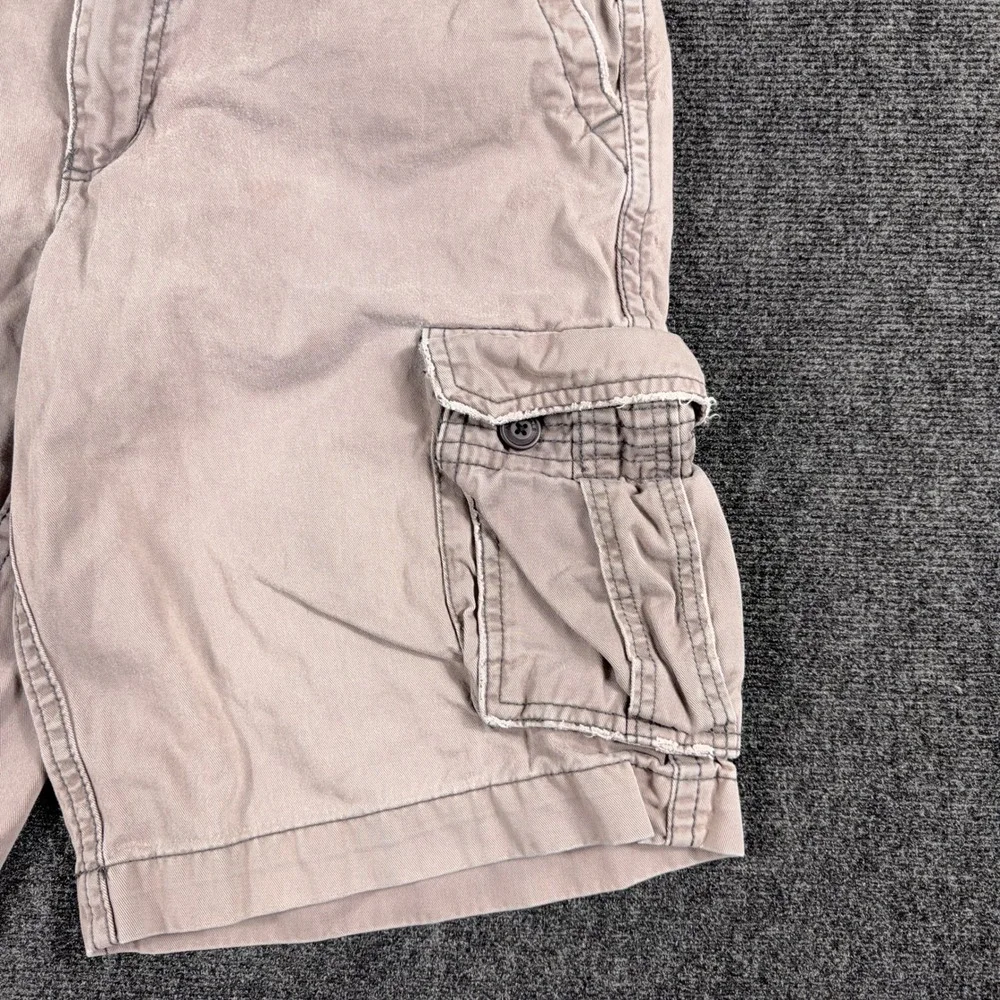 Aeropostale Authentic Cargo Shorts Cotton‎ Twill Utility Pockets 32 Khaki Tan